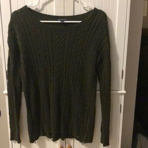 Side Zip Green Sweater from AEO
